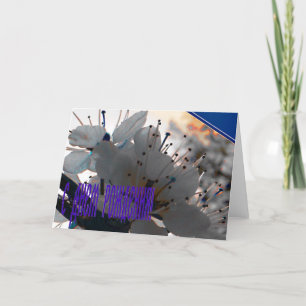 Carte d'anniversaire russe avec Fleurs cerises