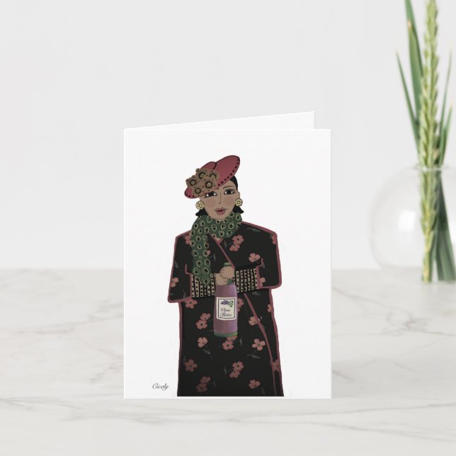 Carte d'anniversaire Sassy Black/Brown Lady (Devant)