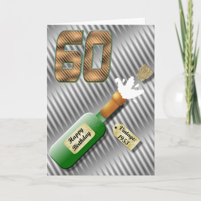 Carte d'anniversaire sautante de bouteille de (Devant)