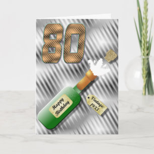 Carte d'anniversaire sautante de bouteille de