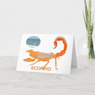 Carte d'anniversaire Scorpio avec Art numérique or