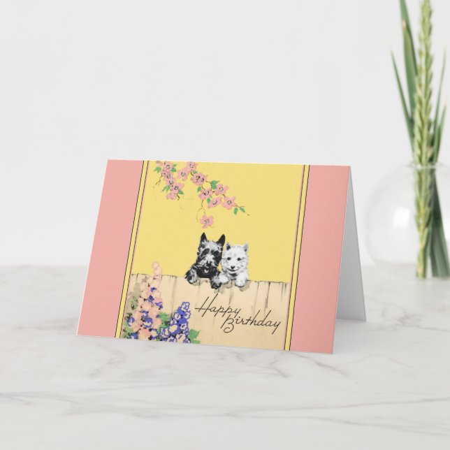 Carte d'anniversaire Scottie Dog pour une femme ou (Devant)
