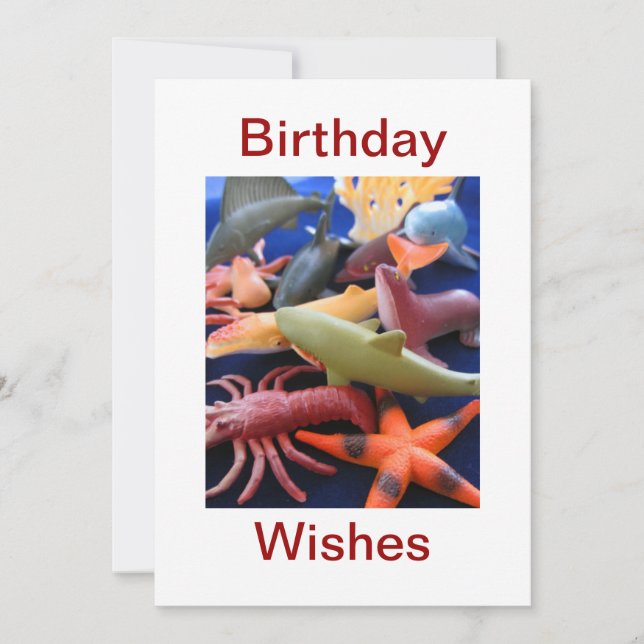 Carte d'anniversaire Sea Life Animaux (Devant)