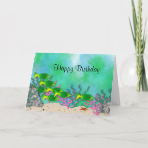 Carte d'anniversaire Sea Life Large police