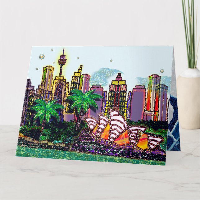 Carte d'anniversaire | Sequin Art City Sydney Aust (Devant)