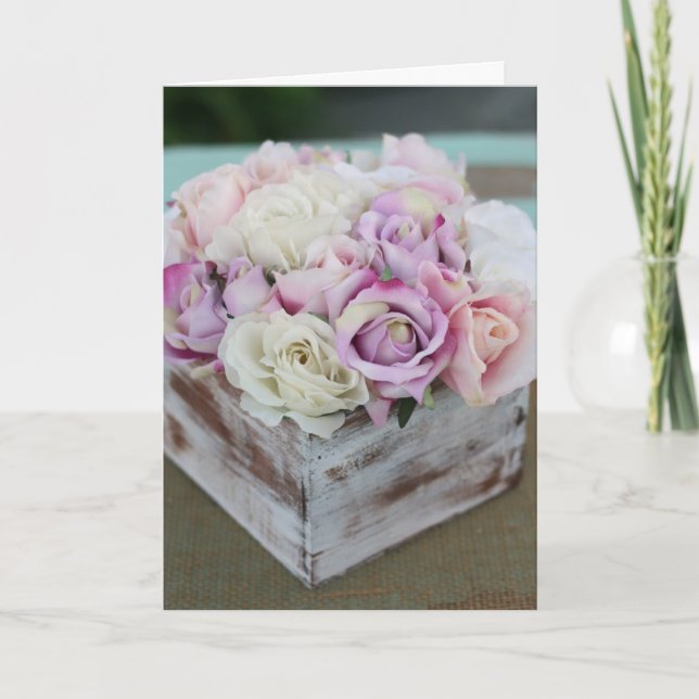 Carte d'anniversaire - Shabby Chic Roses (Devant)