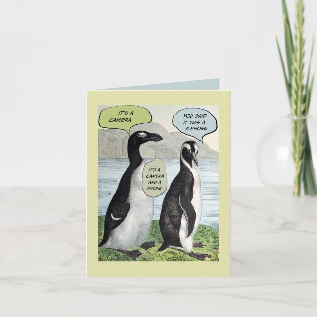 Carte d'anniversaire Silencieuse des pingouins (Devant)
