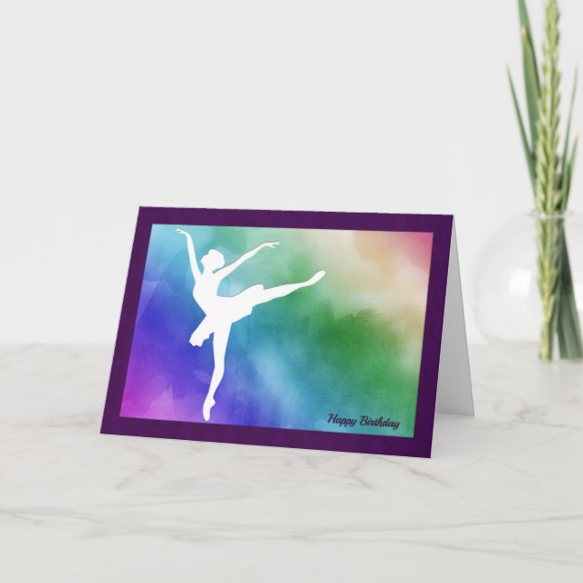 Carte d'anniversaire Silhouette Ballerina Cutout (Devant)
