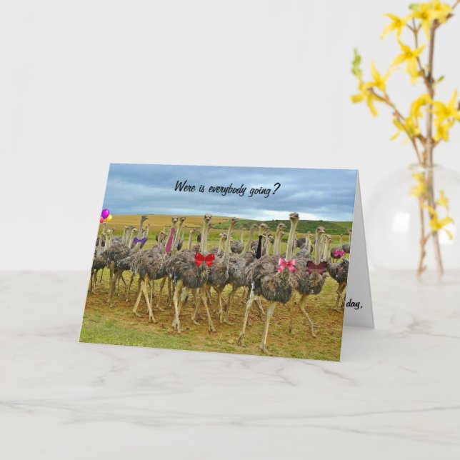 Carte D'Anniversaire Silly Où Tout Le Monde Va (Fleur jaune)