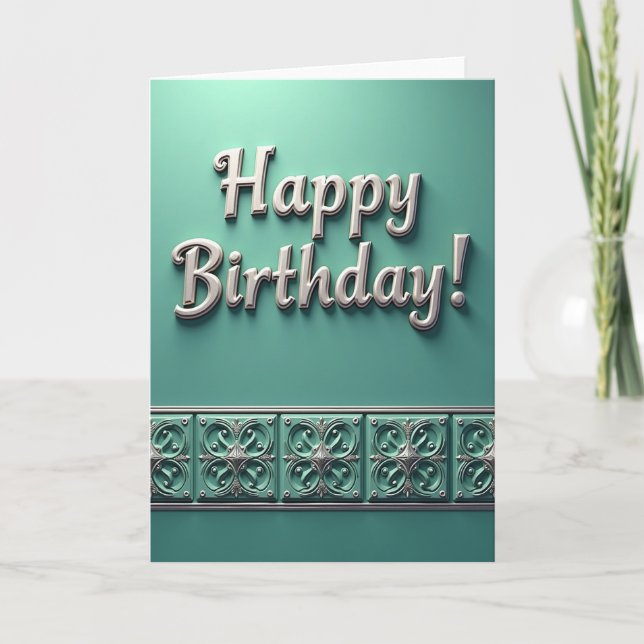 Carte d'anniversaire Silver Script (Devant)