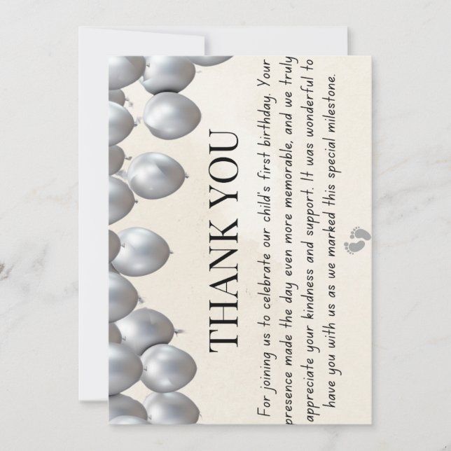 Carte d'anniversaire simple Merci (Devant)