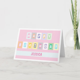 Carte d'anniversaire simple moderne lumineuse et g