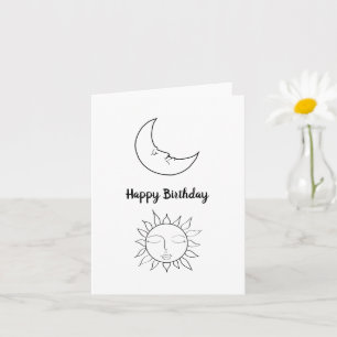 Carte d'anniversaire simple pour le soleil et la l