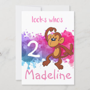 Carte d'anniversaire singe personnalisée