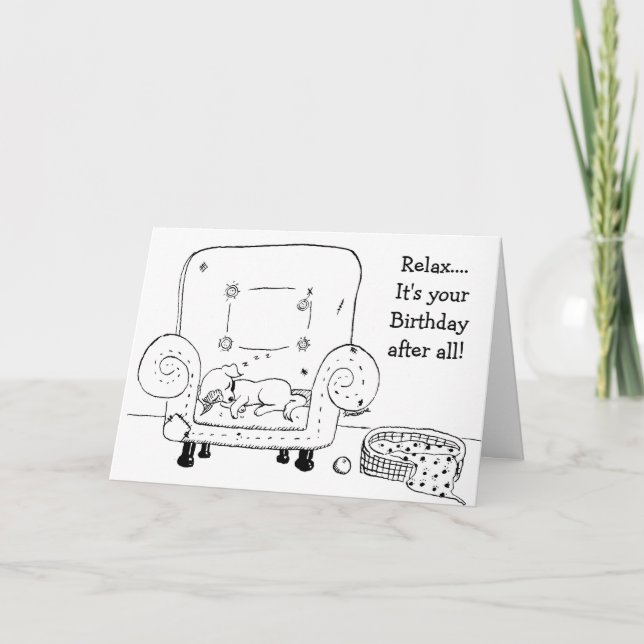 Carte d'anniversaire Sleepy Jack Russell (Devant)