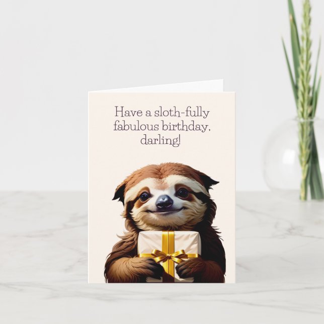Carte d'anniversaire Sloth Funny (Devant)