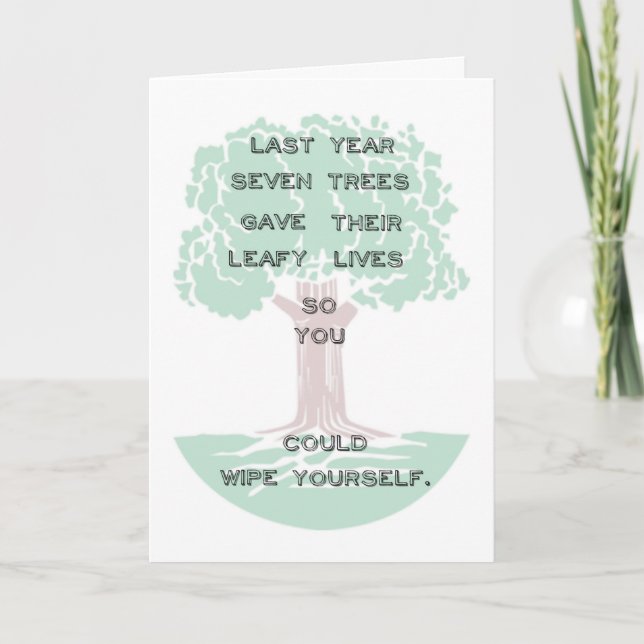 Carte d'anniversaire Snarky Green Tree (Devant)