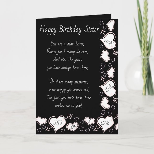 Carte d'anniversaire soeur (Devant)