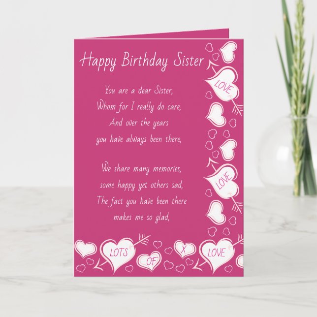 Carte d'anniversaire soeur (Devant)