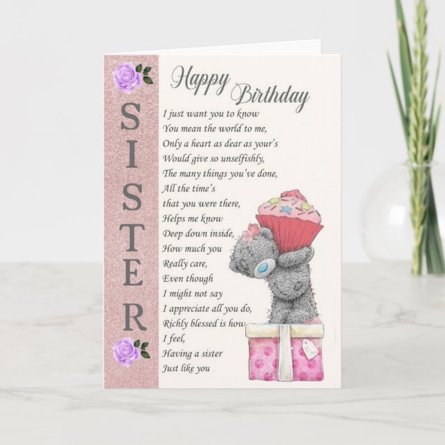 Carte d'anniversaire soeur (Devant)