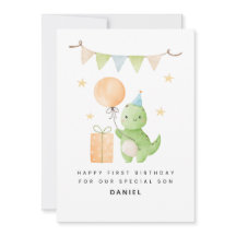 Carte d'anniversaire Son 1er mignonne Aquarelle Di