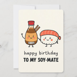 Carte d'anniversaire Soy-Mate – Sushi mignon et sa