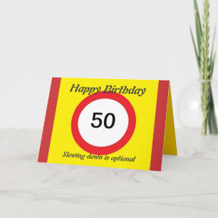 Carte d'anniversaire Speed Limit 50e