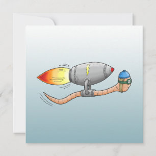 Carte d'anniversaire Speedy Rocket Worm