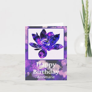 Carte d'anniversaire Spirituelle Violet Lotus