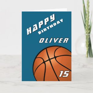 Carte d'anniversaire sportive de basket-ball moder