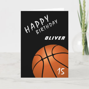 Carte d'anniversaire sportive de basketball modern