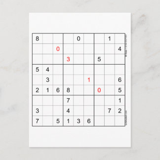 Carte d'anniversaire Sudoku 03-10