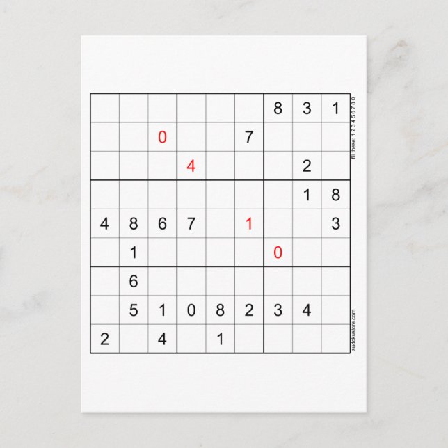Carte d'anniversaire Sudoku 04-10 (Devant)