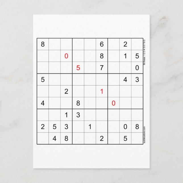 Carte d'anniversaire Sudoku 05-10 (Devant)