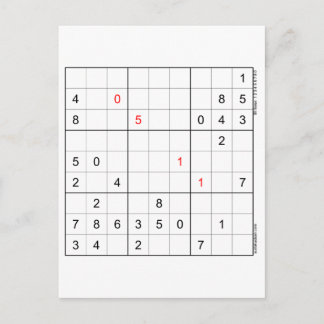 Carte d'anniversaire Sudoku 05-11