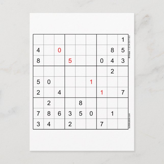 Carte d'anniversaire Sudoku 05-11 (Devant)