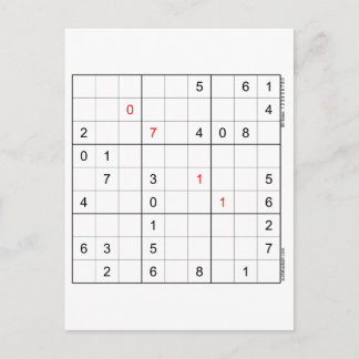 Carte d'anniversaire Sudoku 07-11