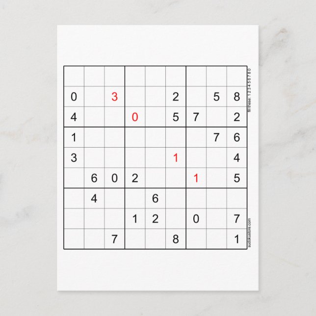 Carte d'anniversaire Sudoku 30-11 (Devant)