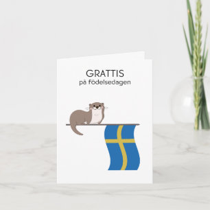 Carte d'anniversaire suédoise - Grattis på födelse