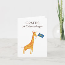 Carte d'anniversaire suédoise – Joyeux anniversair
