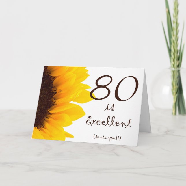 Carte d'anniversaire Sunflower Happy 80th (Devant)