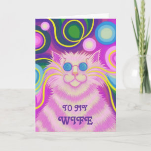 Carte d'anniversaire super pour "femme" pour chat-