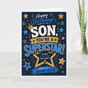 Carte d'anniversaire Superstar pour fils
