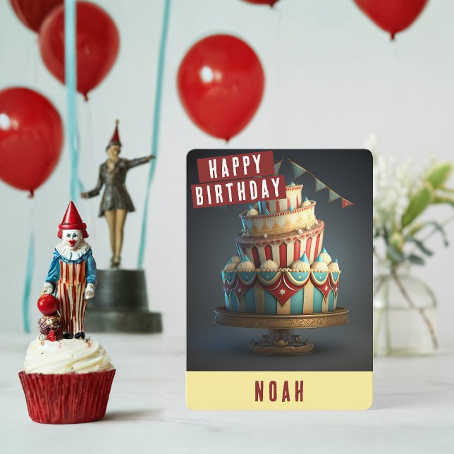 Carte d'anniversaire sur le thème du cirque (Créateur téléchargé)