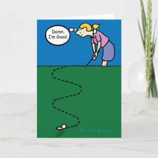 Carte d'anniversaire sur le thème du golf
