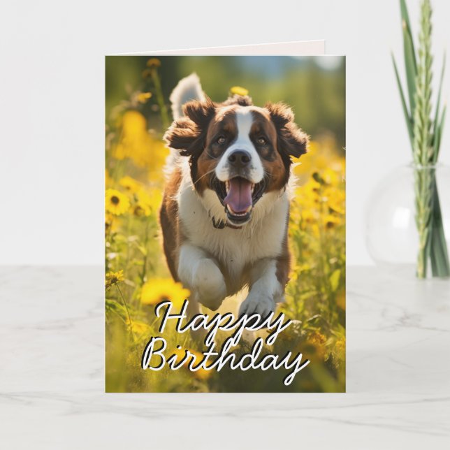 Carte d'anniversaire sur mesure St. Bernard (Devant)