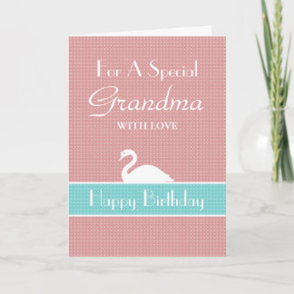 Carte d'anniversaire Swan Happy - rose