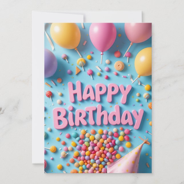 Carte d'anniversaire Sweet Candy (Devant)