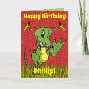 Carte d'anniversaire T-Rex