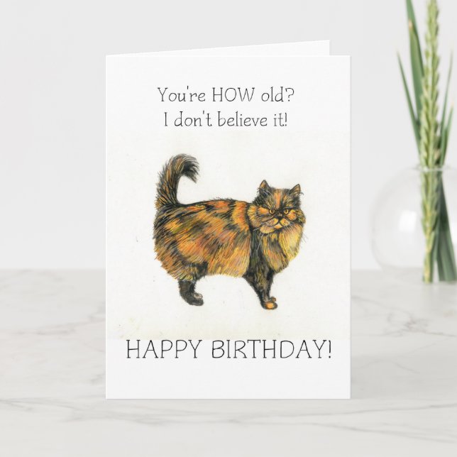 Carte d'anniversaire Tabby Cat Brown (Devant)